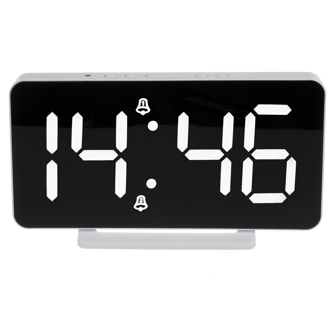 Zegar z alarmem i funkcją termometru, GreenBlue, biały, GB383
