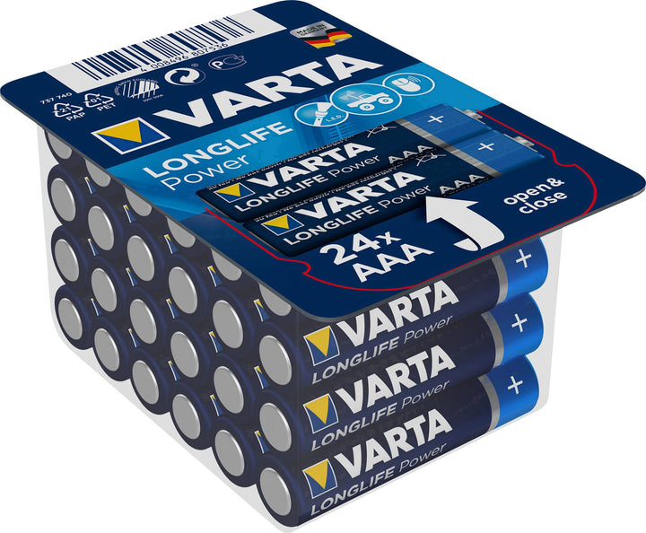 Zestaw baterii alkalicznych Varta Longlife Power, 24x R-03 LR3 AAA + 24x R-06 LR6 AA