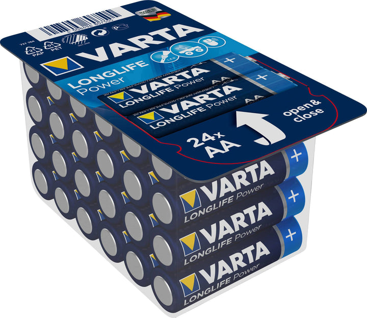 Zestaw baterii alkalicznych Varta Longlife Power, 24x R-03 LR3 AAA + 24x R-06 LR6 AA