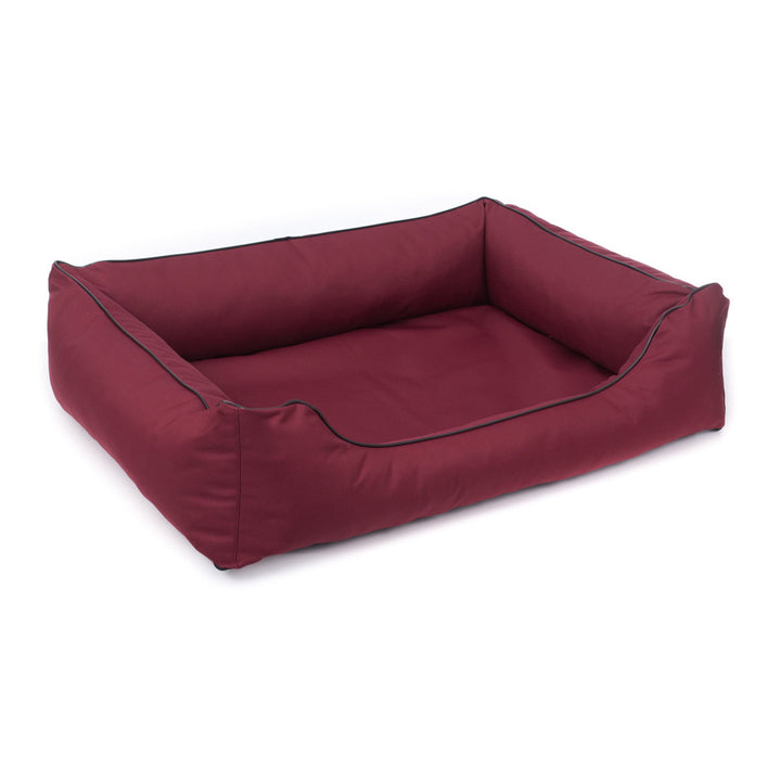 Legowisko dla psa Sofa Valencia Orthopedic w kolorze bordowym z czarnym wykończeniem 80 x 60 cm