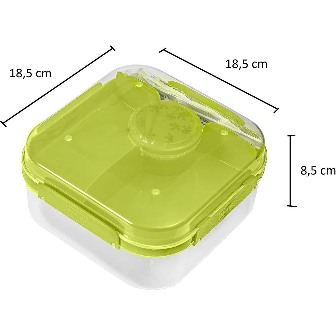 Pojemnik śniadaniowy Lunch Box BranQ LIDO 185 x 85 mm - kolor zielony/przezroczysty