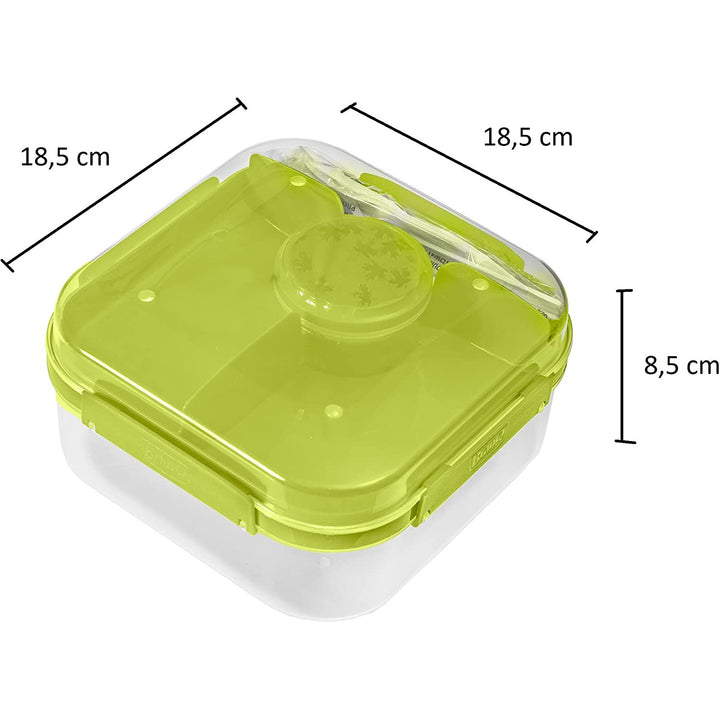 Pojemnik śniadaniowy Lunch Box BranQ LIDO 185 x 85 mm - kolor zielony/przezroczysty