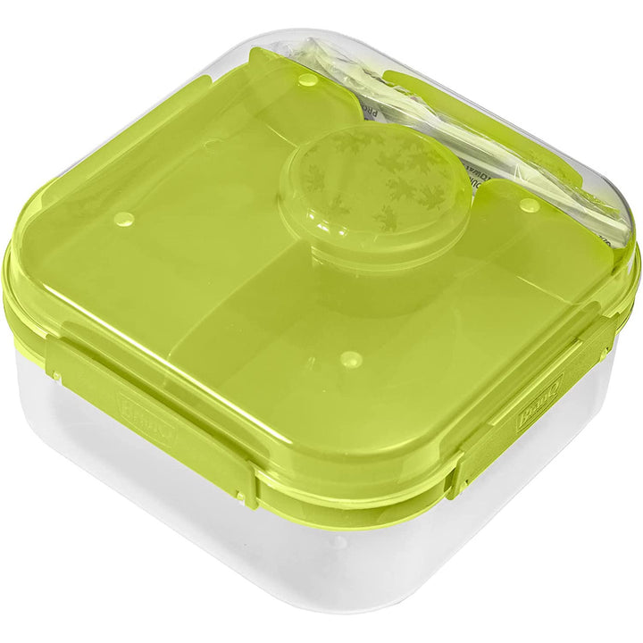 Pojemnik śniadaniowy Lunch Box BranQ LIDO 185 x 85 mm - kolor zielony/przezroczysty