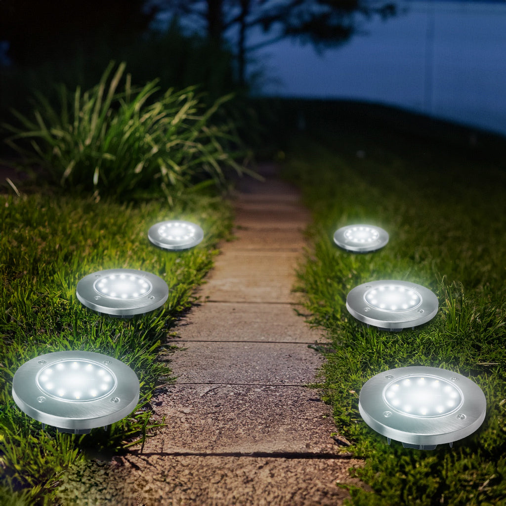 6x solarna lampa gruntowa LED Maclean IP44, 12 LED SMD, 4000K, Ni-MH 600 mAh, 0,7W, MCE318