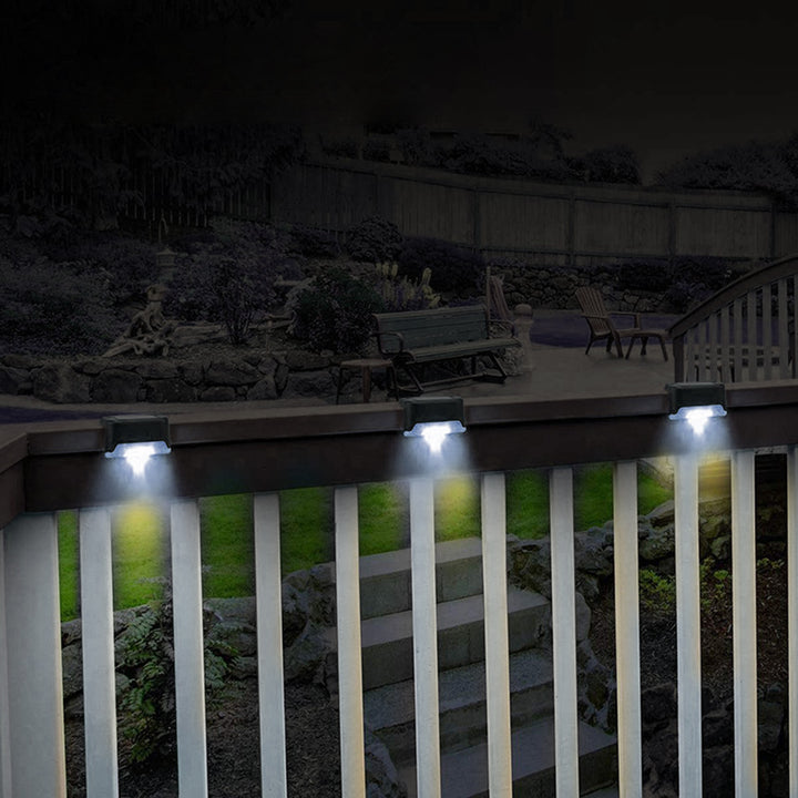 4x solarna lampa schodowa LED Maclean IP44, 4000K, Ni-MH 100 mAh, 80x45x45mm, czuj. zmierzchu MCE319