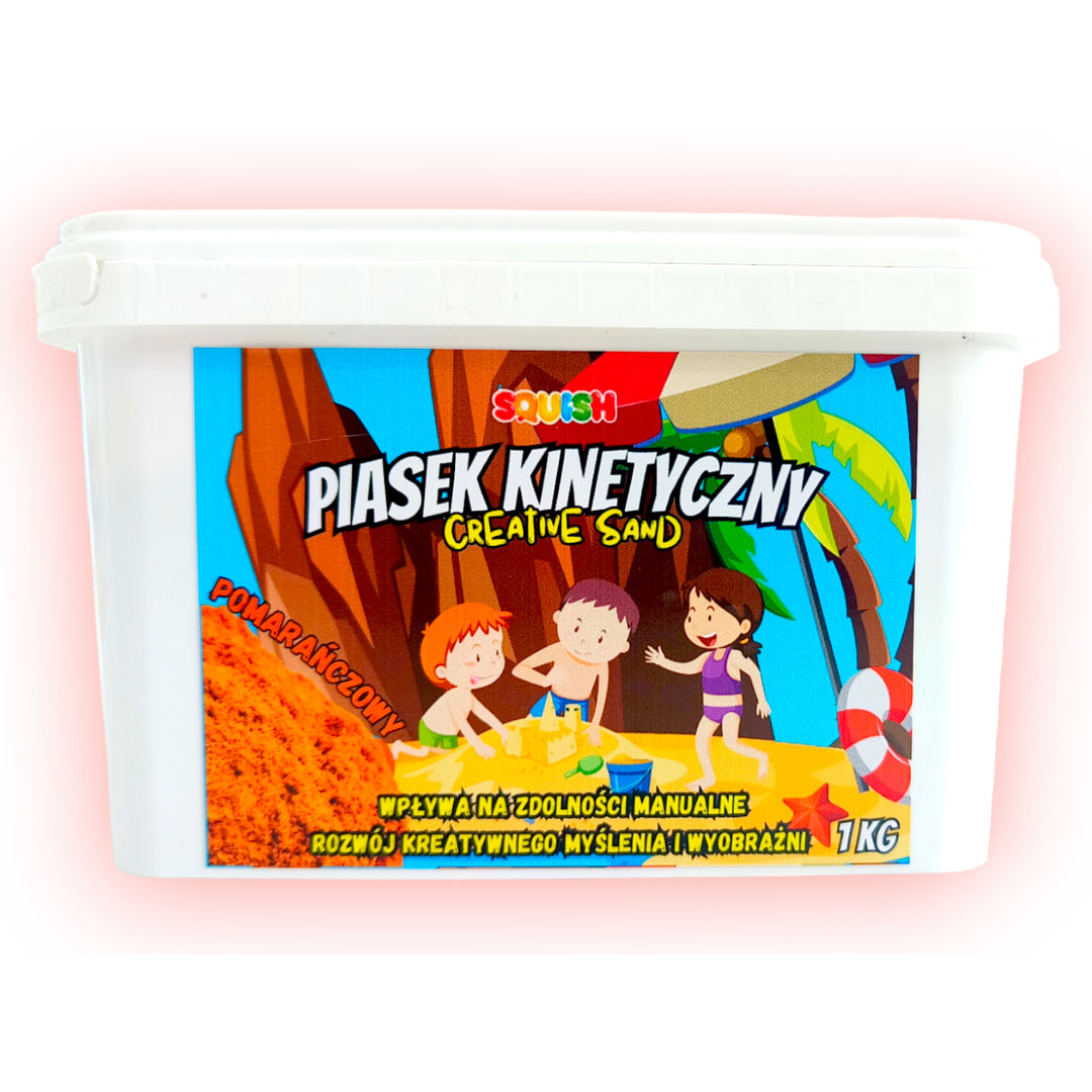 Kreatywny piasek kinetyczny Squish Kreatywny piasek do zabawy 1 kg Kreatywny zestaw zabawek do piasku Odpowiedni dla dzieci od 3 lat (pomarańczowy)