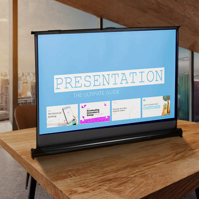 Przenośny ekran projekcyjny Maclean, kompaktowy, biurkowy, 45", 4:3, MC-961