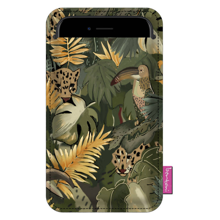 Etui na smartfon Bertoni, z ekologicznego filcu, 105x195 mm, wzór Amazonia, EE0029