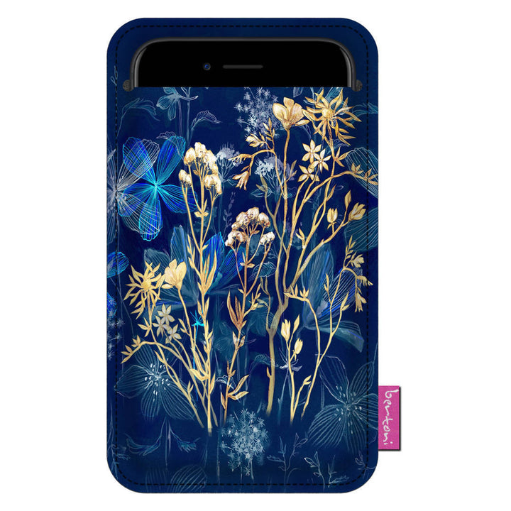 Etui na smartfon Bertoni, z ekologicznego filcu, 105x195 mm, wzór Midnight, EE0030