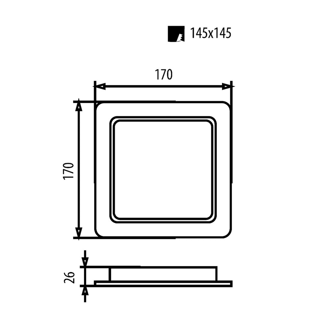 Panel LED sufitowy Maclean, podtynkowy SLIM, 18W, Neutral White 4000K, 170*170*26mm, 1900lm, MCE374 S