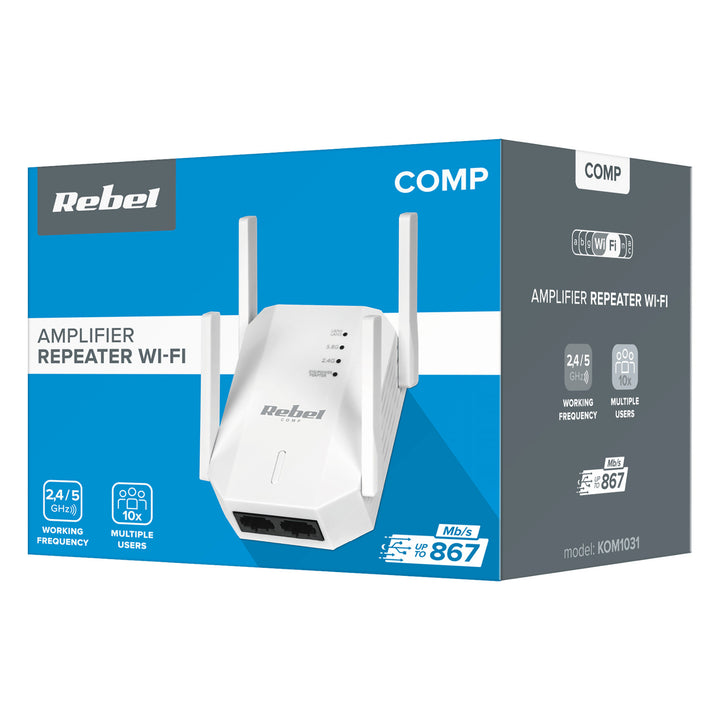 Repeater - wzmacniacz sieci bezprzewodowej 2.4+5 GHz Rebel