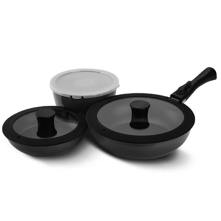 Komplet patelni 7 częściowy Maestro, powłoka non-stick, zdejmowana rączka, MR-4800-7