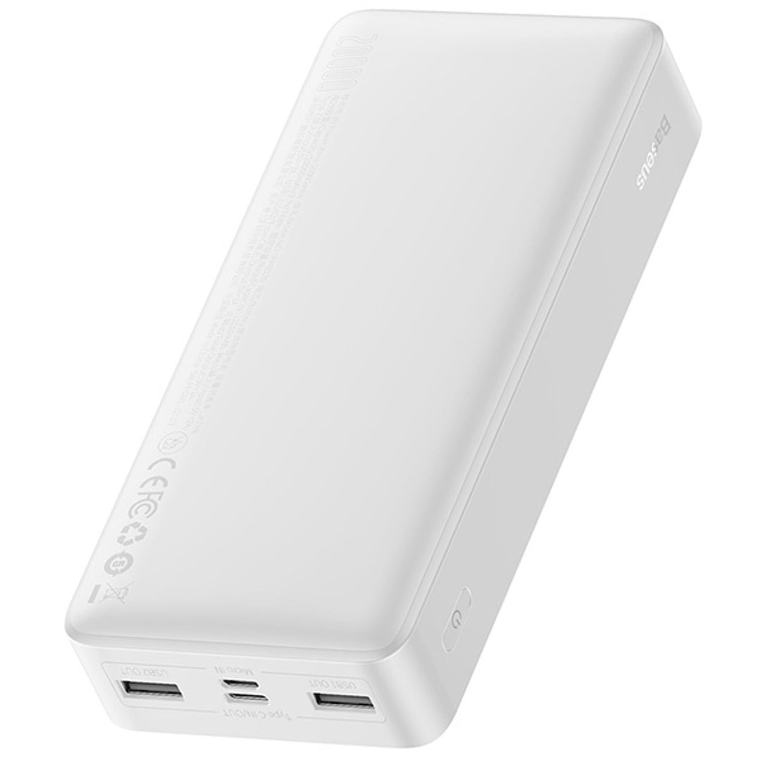 BASEUS Power Bank Bipow 20000mAh, 2xUSB, USB-C, 15W (PPDML-J02) biały