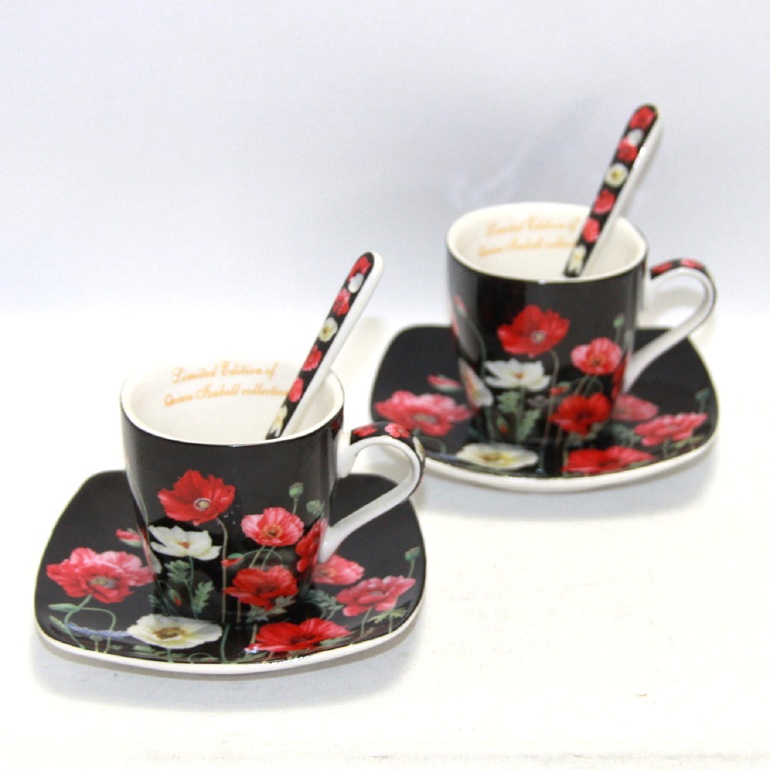 Filiżanki do Espresso porcelana komplet z talerzykami Queen Isabell W9PB06-09510