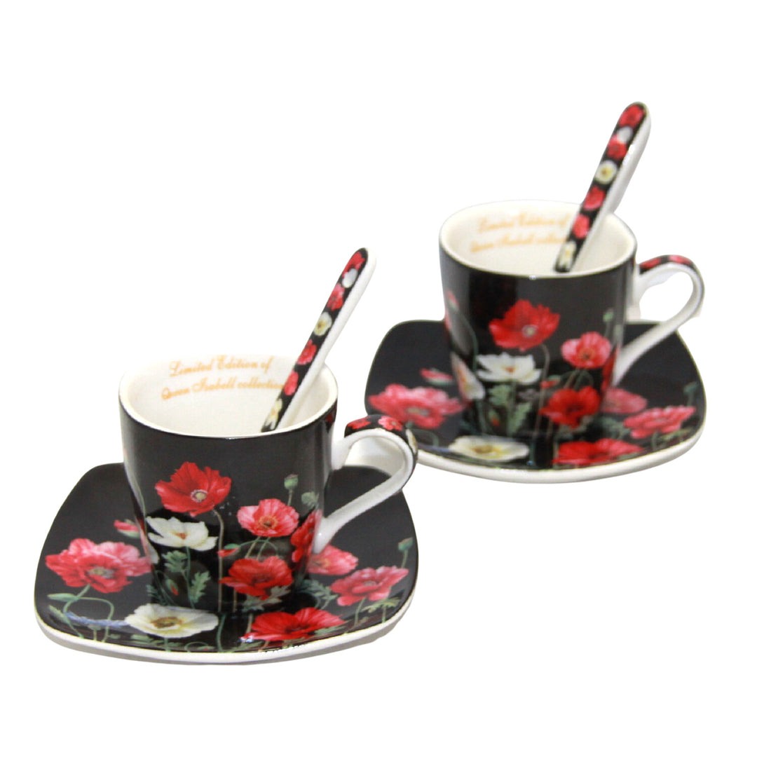 Filiżanki do Espresso porcelana komplet z talerzykami Queen Isabell W9PB06-09510