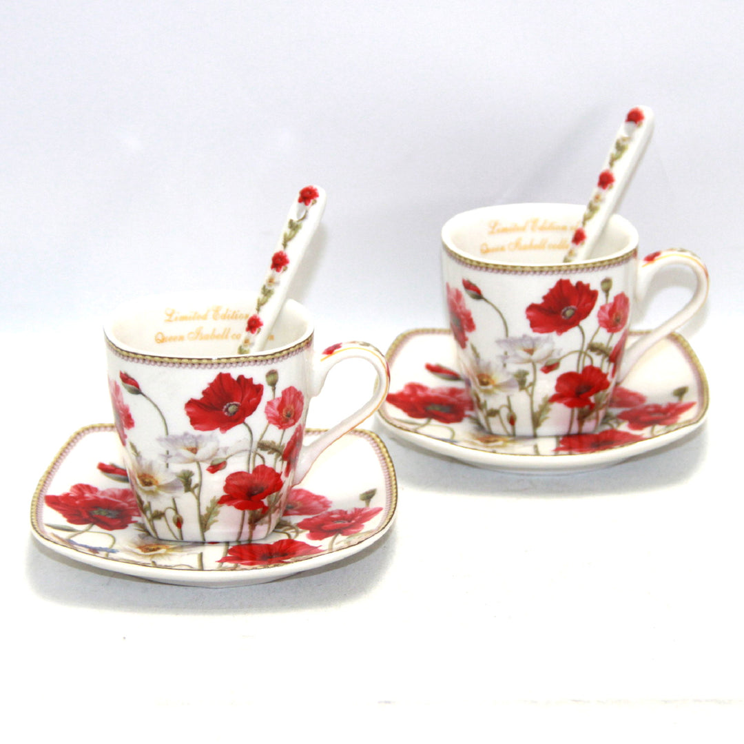 Filiżanki do Espresso porcelana komplet z talerzykami Queen Isabell W9PWH06-09596