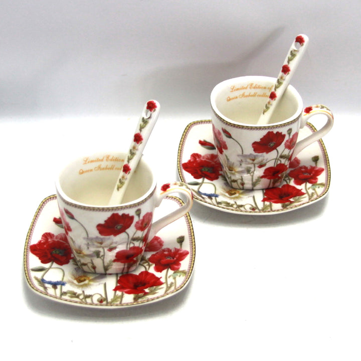 Filiżanki do Espresso porcelana komplet z talerzykami Queen Isabell W9PWH06-09596