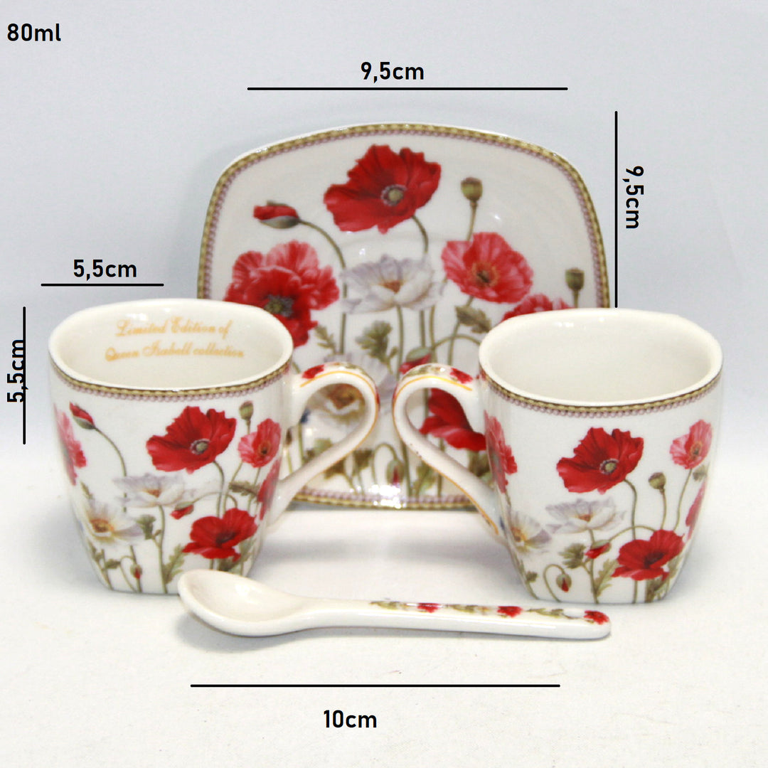 Filiżanki do Espresso porcelana komplet z talerzykami Queen Isabell W9PWH06-09596