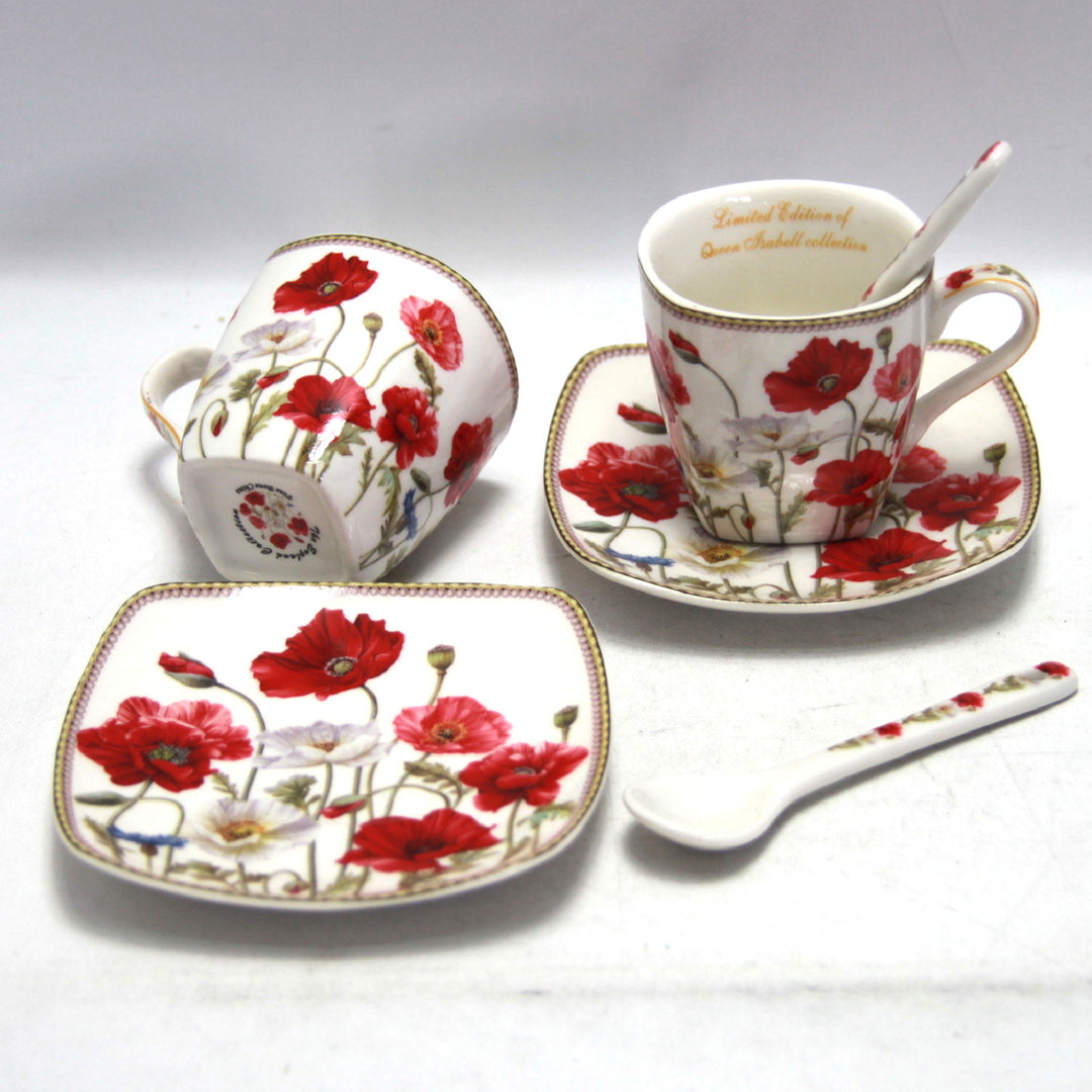 Filiżanki do Espresso porcelana komplet z talerzykami Queen Isabell W9PWH06-09596