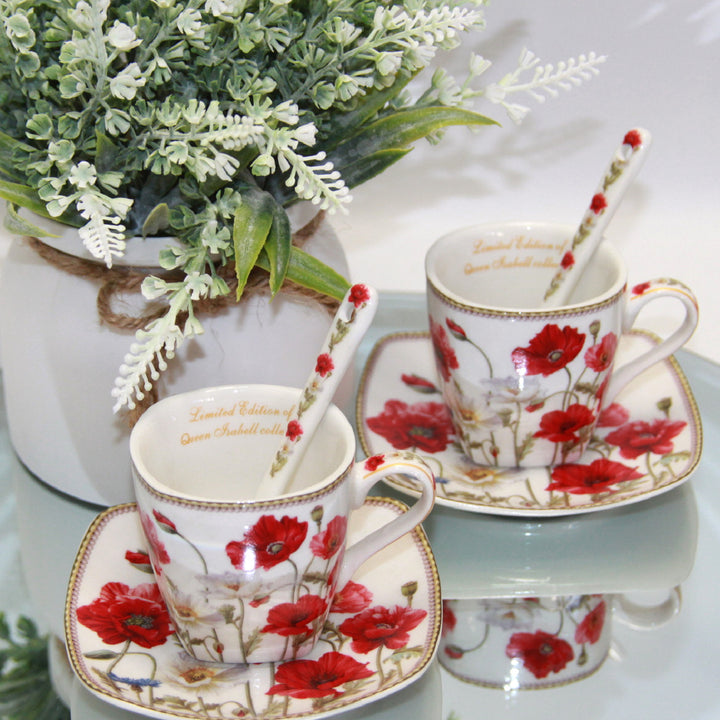 Filiżanki do Espresso porcelana komplet z talerzykami Queen Isabell W9PWH06-09596