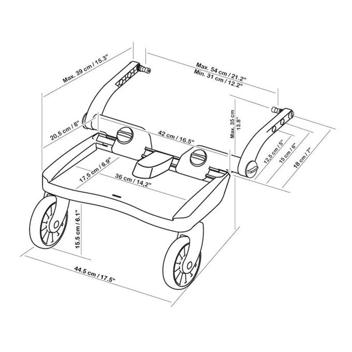 Dostawka do wózka Lascal BuggyBoard MAXI, do 22 kg, niebieska