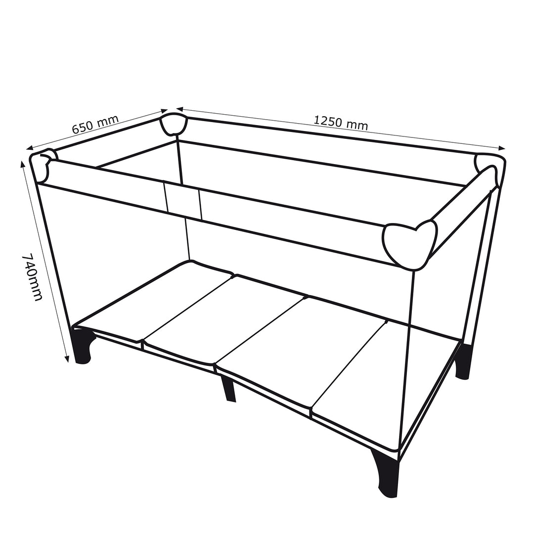 Łóżeczko turystyczne Promedix, 125x65x74cm, szare, kółka, pokrowiec ochronny, PR-803 G + Jednorazowy nocnik dla dzieci Tron rybki 10 szt.