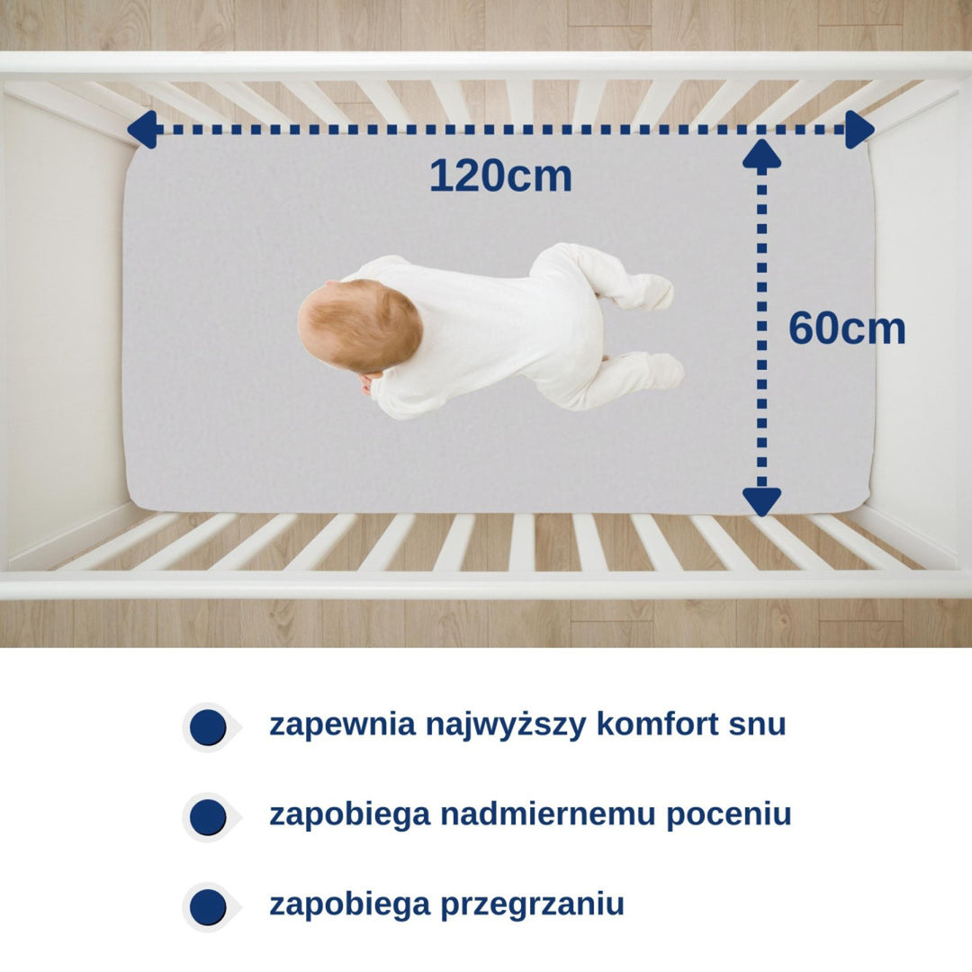 Prześcieradło nieprzemakalne Snibbs, szare, 60x120 cm, T-SNI-100234
