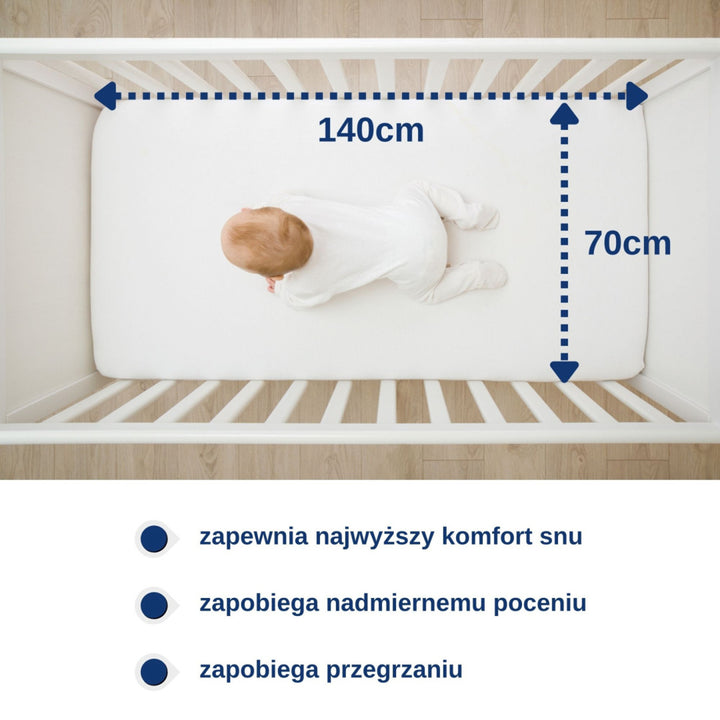 Prześcieradło nieprzemakalne Snibbs, białe, 70x140 cm, T-SNI-10024