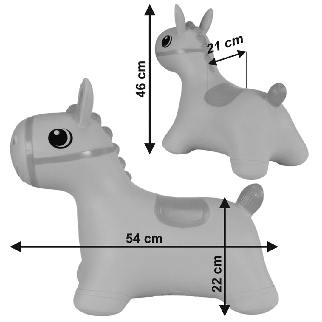 Gumowy skoczek Hoppimals, konik brązowy, pompka, T-TFF-NN186