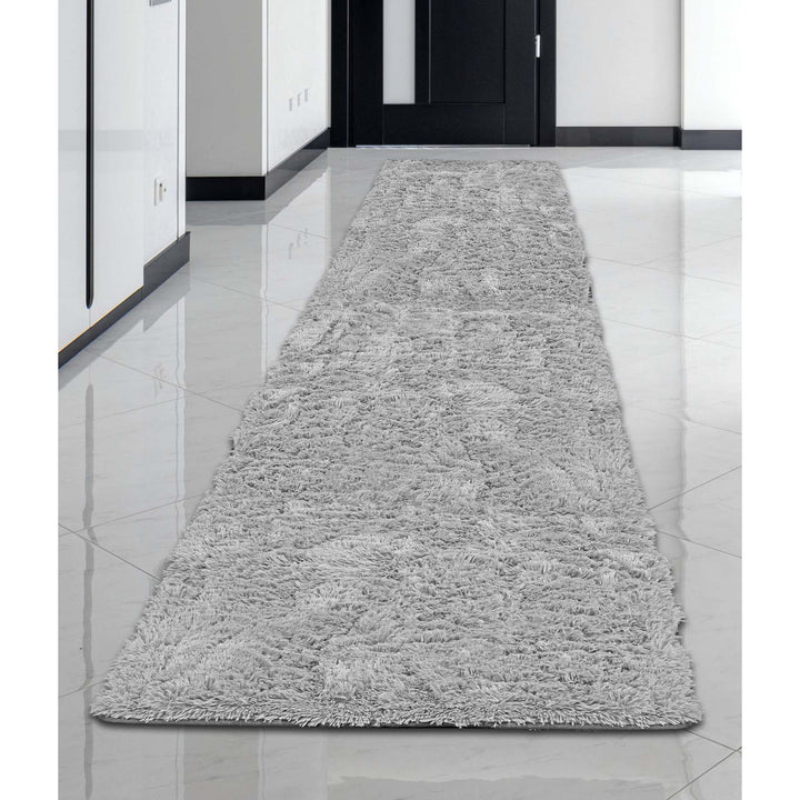 Dywan pluszowy, krótki włos, antypoślizgowy, 80 x 300 cm, jasnoszary, DYWSHA80/300J-SZ