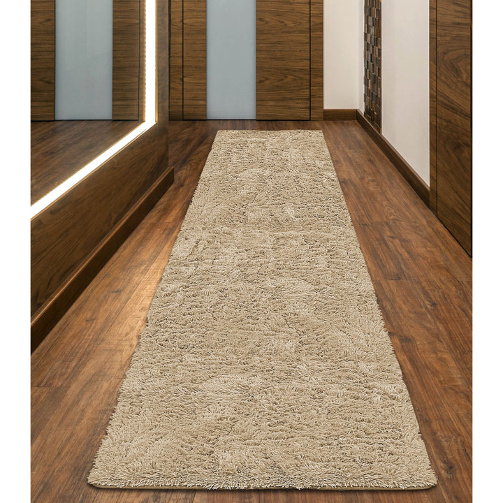 Dywan pluszowy, krótki włos, antypoślizgowy, 80 x 300 cm, bezowy, DYWSHA80/300BEZ