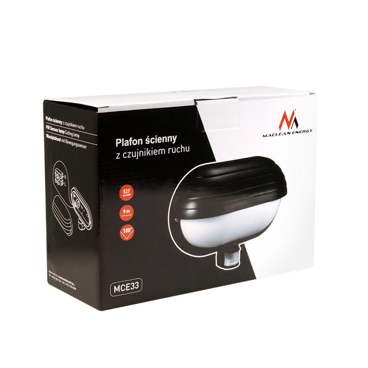 Oprawa ścienna Maclean, z czujnikiem PIR, max. 60W, 180°, MCE33B + LED 6W