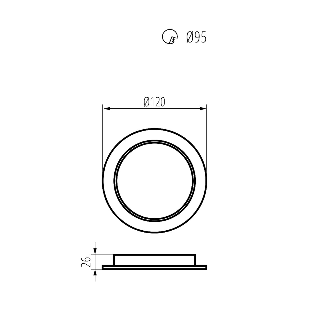 Panel LED sufitowy Maclean, podtynkowy SLIM, 9W, Neutral White 4000K, 120*26mm, 900lm, MCE371 R + adapter natynkowy MCE376 R