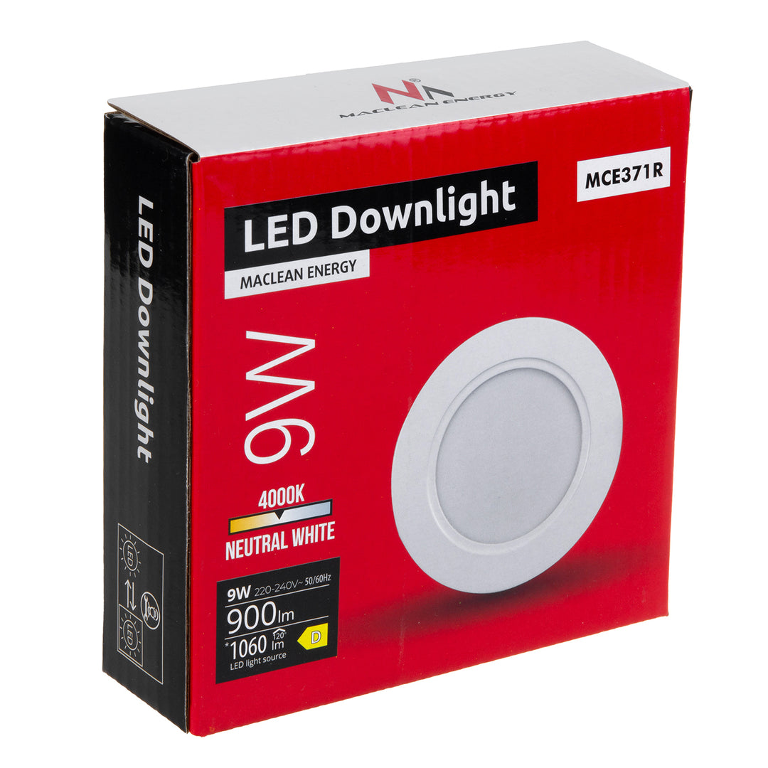 Panel LED sufitowy Maclean, podtynkowy SLIM, 9W, Neutral White 4000K, 120*26mm, 900lm, MCE371 R + adapter natynkowy MCE376 R