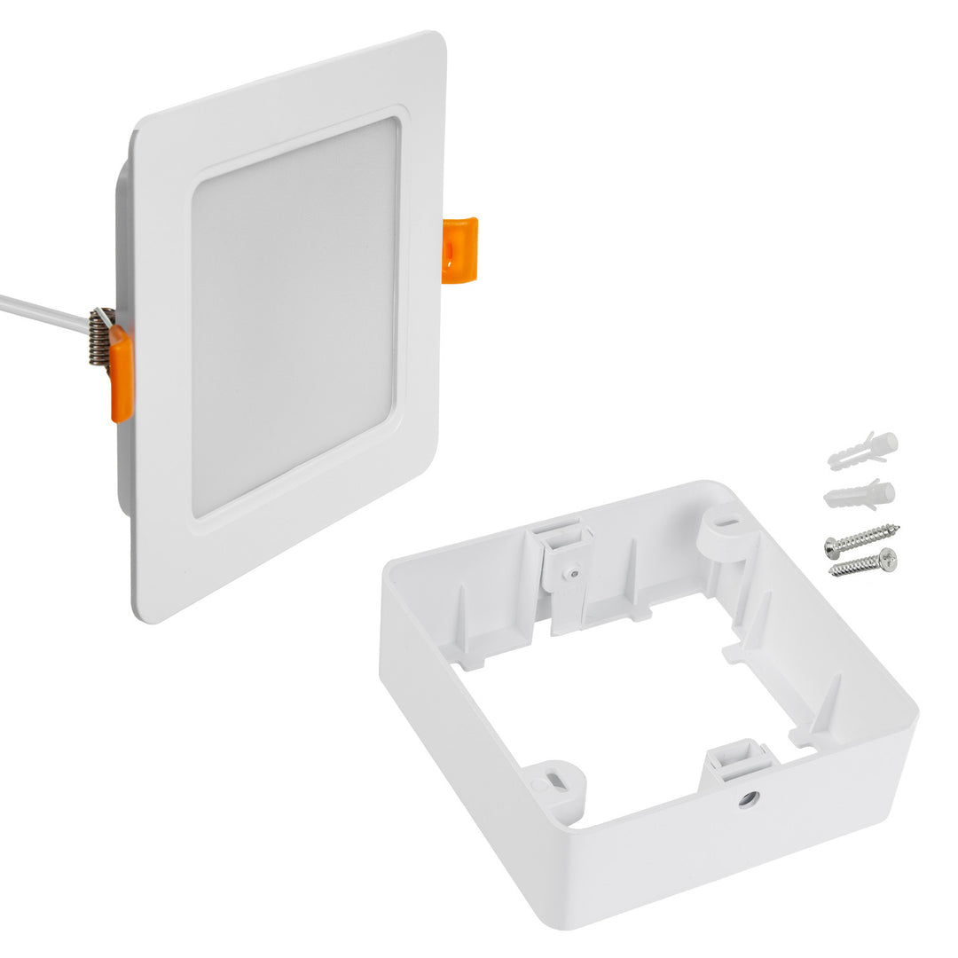 Panel LED sufitowy Maclean, podtynkowy SLIM, 9W, Neutral White 4000K, 120*120*26mm, 900lm, MCE373 S + adapter natynkowy MCE378 S