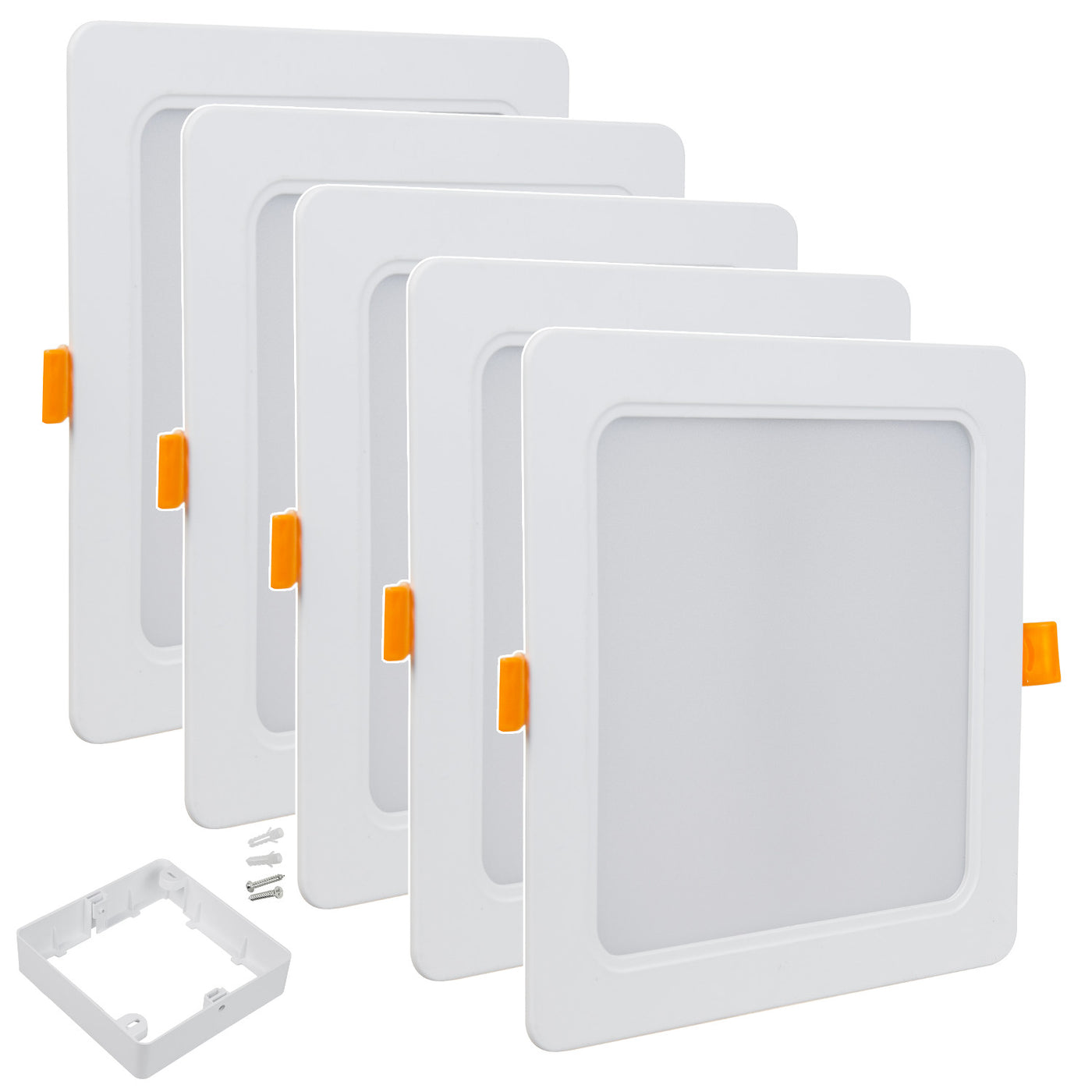 5x panel LED sufitowy Maclean, podtynkowy SLIM, 18W, Neutral White 4000K, 170*170*26mm, 1800lm, MCE374 S + adapter natynkowy MCE379 S