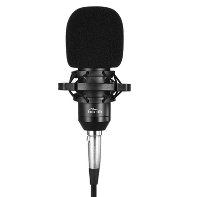 Mikrofon pojemnościowy Media-Tech, regulowany statyw, akcesoria, MT397K