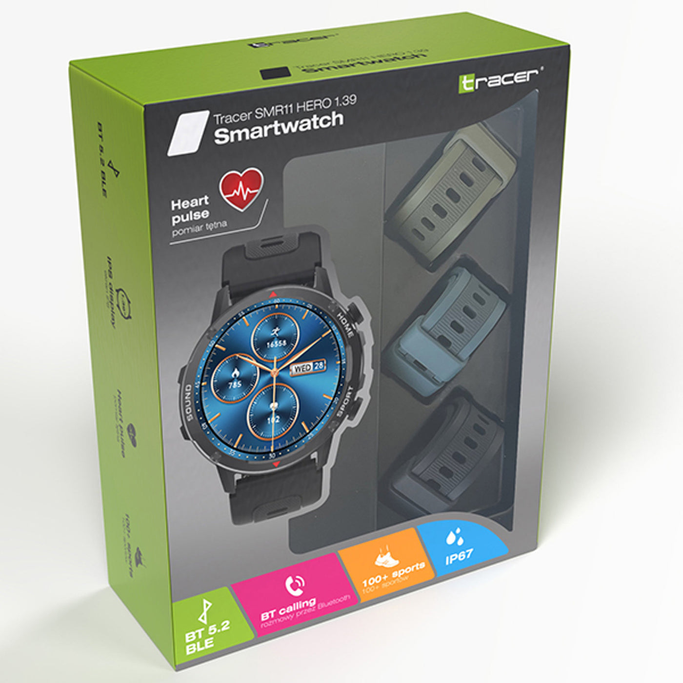 Smartwatch Tracer, Bluetooth 5.2 BLE, 1,39'' IPS, SMR11 HERO