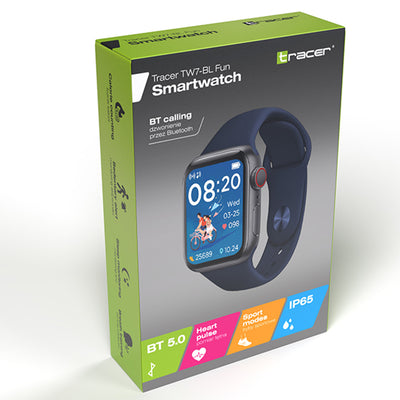 Smartwatch Tracer, Bluetooth 5.0, tryby sportowe, IP65, TW7-BL FUN