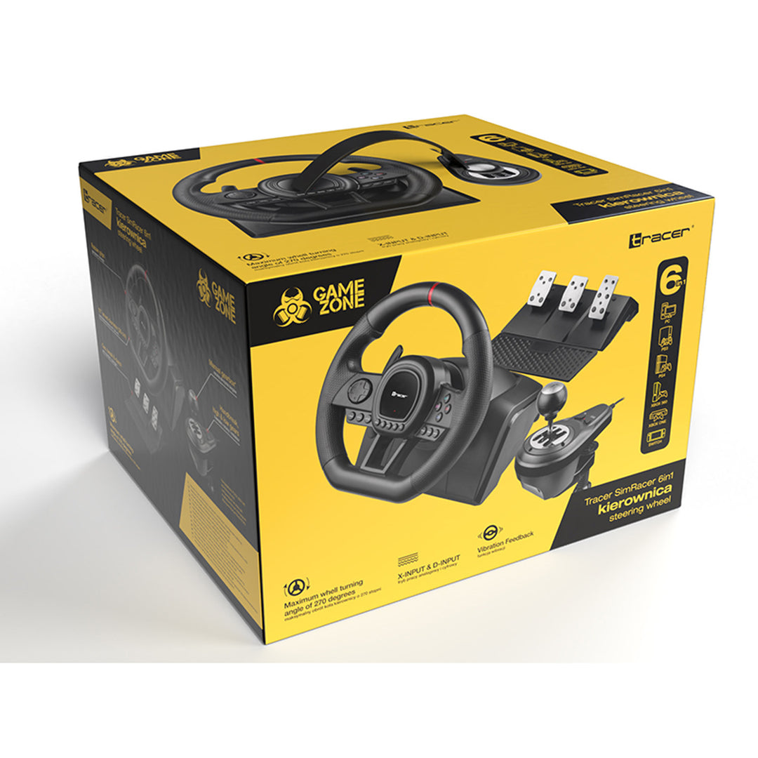 Kierownica Tracer, skrzynia biegów, pedały, do PC PS3 PS4 Xbox One Xbox360 Switch, Simracer